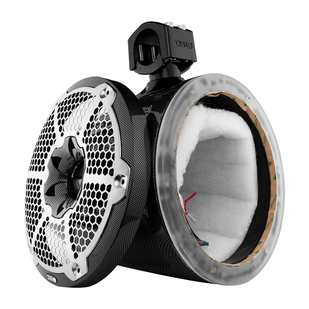 NXL 10" Marine and Powersports Empty Tower LED RGB Lights -Black Carbon Fiber DS18