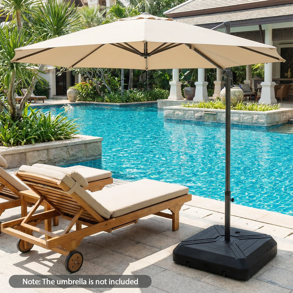 Cantilever Offset Umbrella Base with Wheels for Backyard Poolside DirectDeals