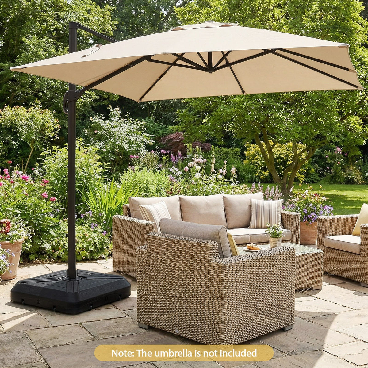 Cantilever Offset Umbrella Base with Wheels for Backyard Poolside DirectDeals
