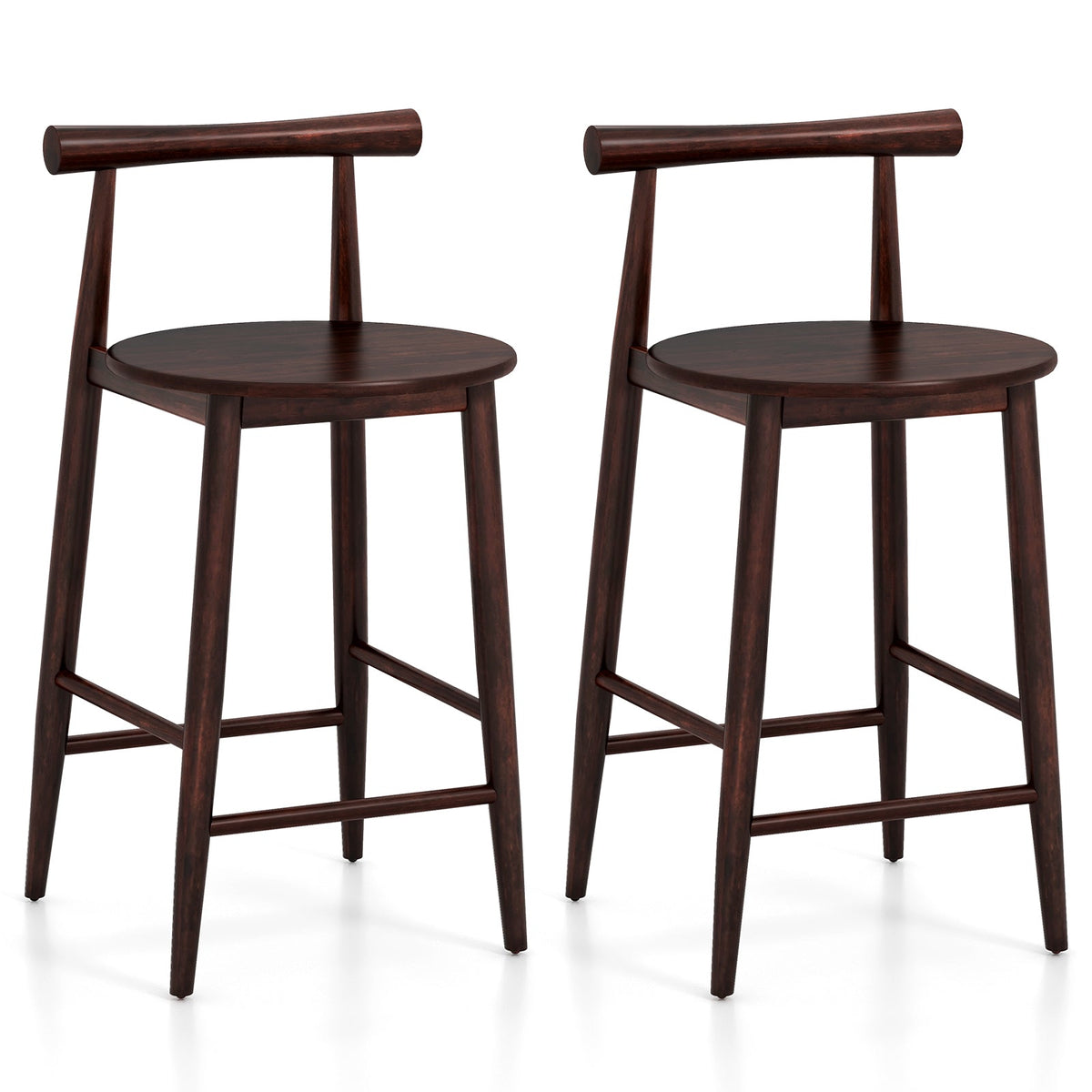 Counter Height Bar Chair Set with Acacia Wood Frame and Supporting Legs