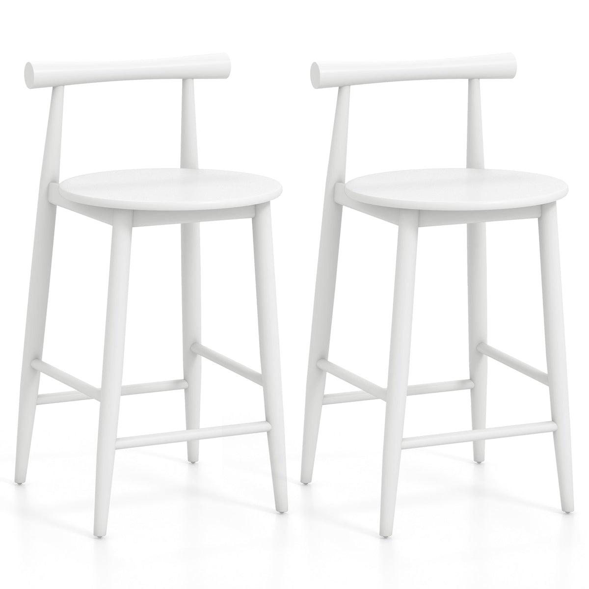 Counter Height Bar Chair Set with Acacia Wood Frame and Supporting Legs