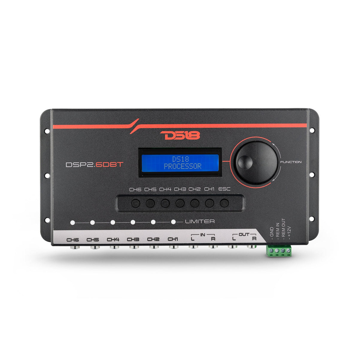 2-Channel In and 6-Channel Out Digital Sound Processor (DSP) with Bluetooth and LCD Screen DS18