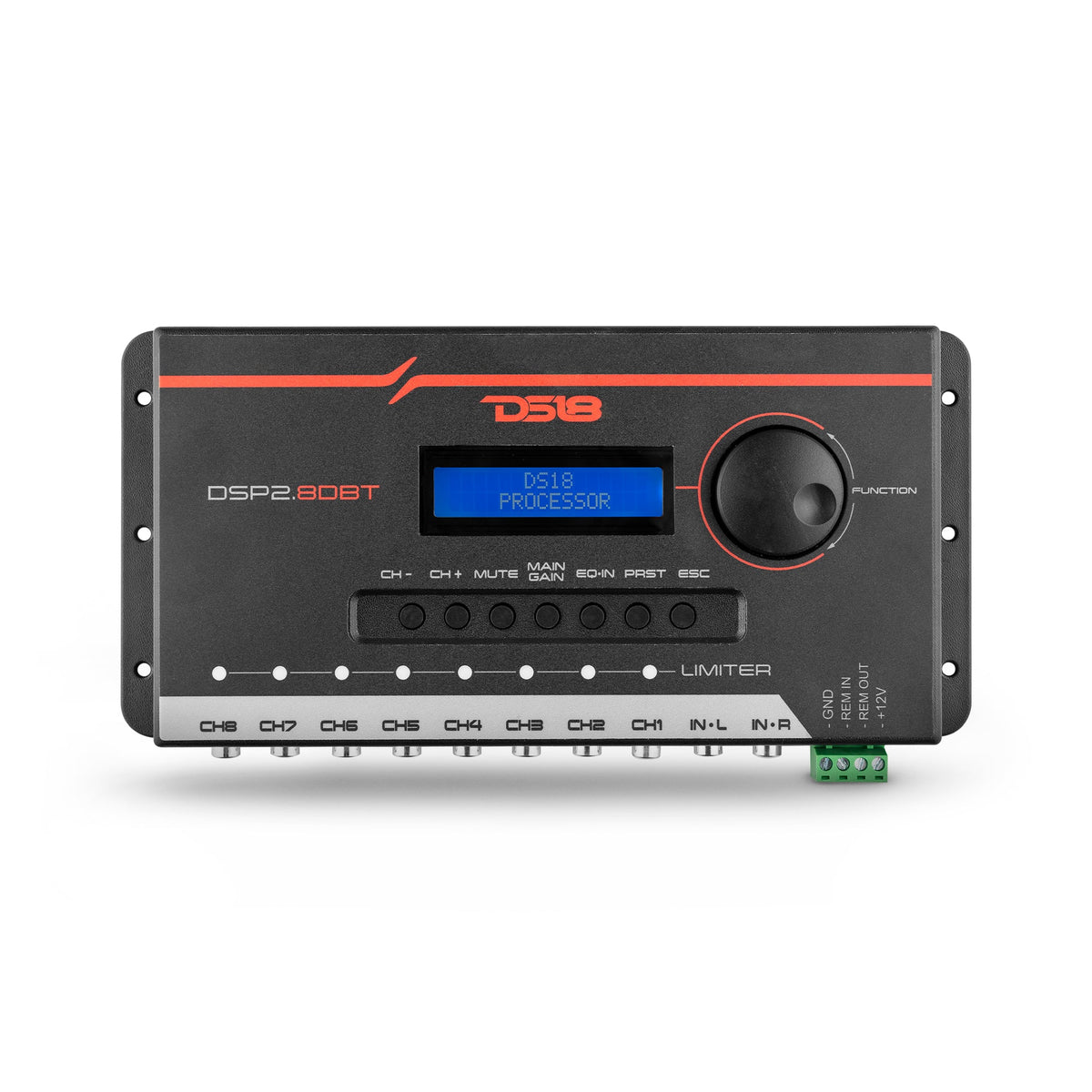 2-Channel In and 8-Channel Out Digital Sound Processor (DSP) with Bluetooth and LCD Screen DS18