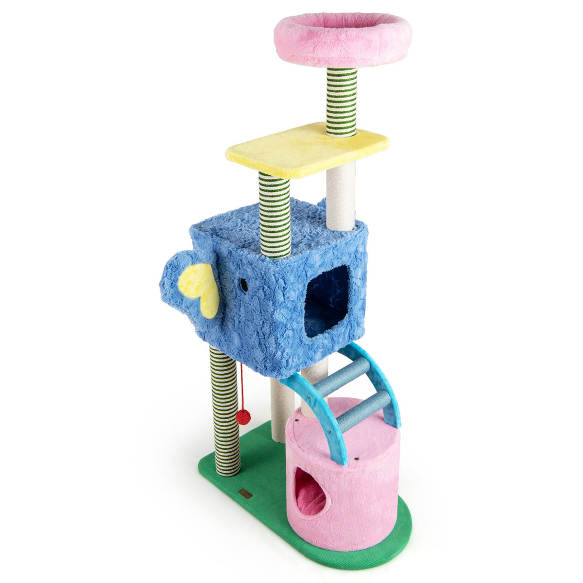 Elephant Themed Cat Tree for Adult Cats Multi-level Kitty Tower with 2 Condos DirectDeals