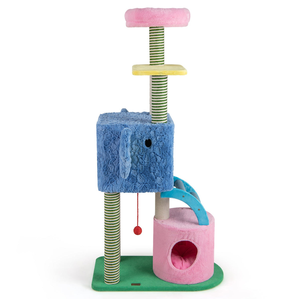 Elephant Themed Cat Tree for Adult Cats Multi-level Kitty Tower with 2 Condos DirectDeals