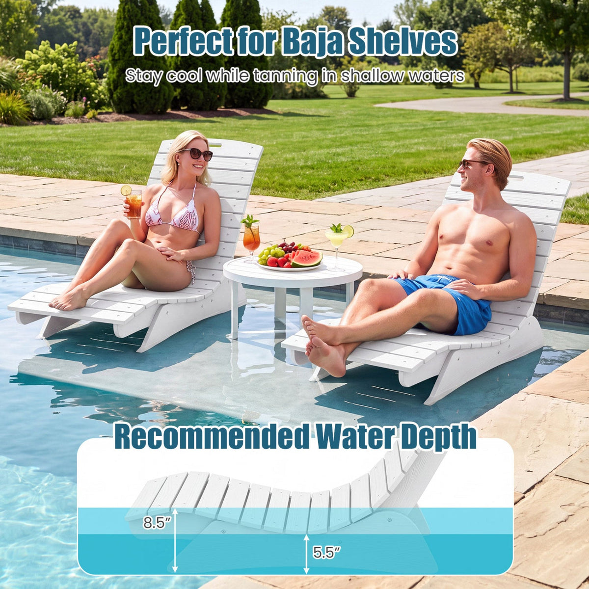 In-Pool Lounge Chair with Contoured Ergonomic Design DirectDeals
