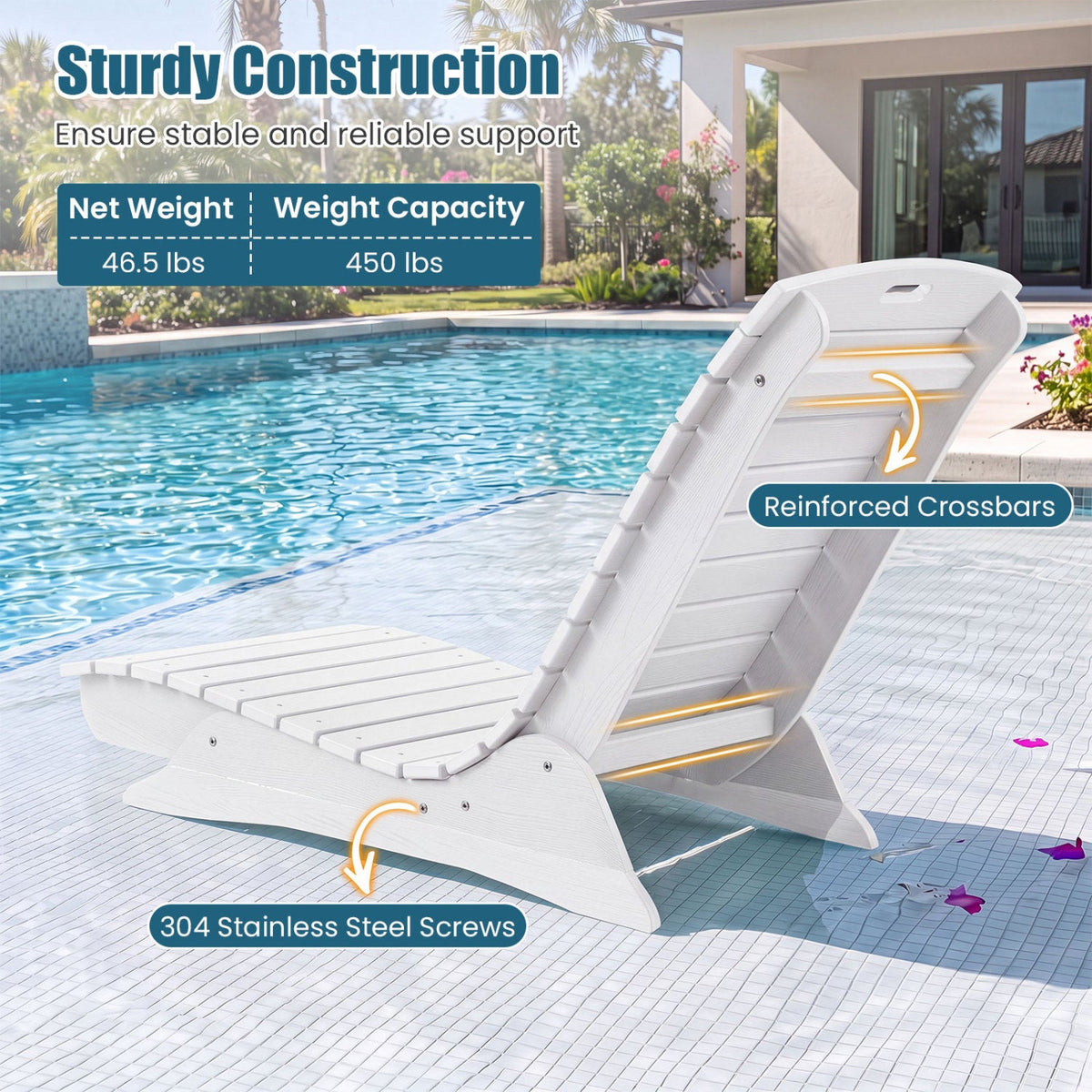 In-Pool Lounge Chair with Contoured Ergonomic Design DirectDeals