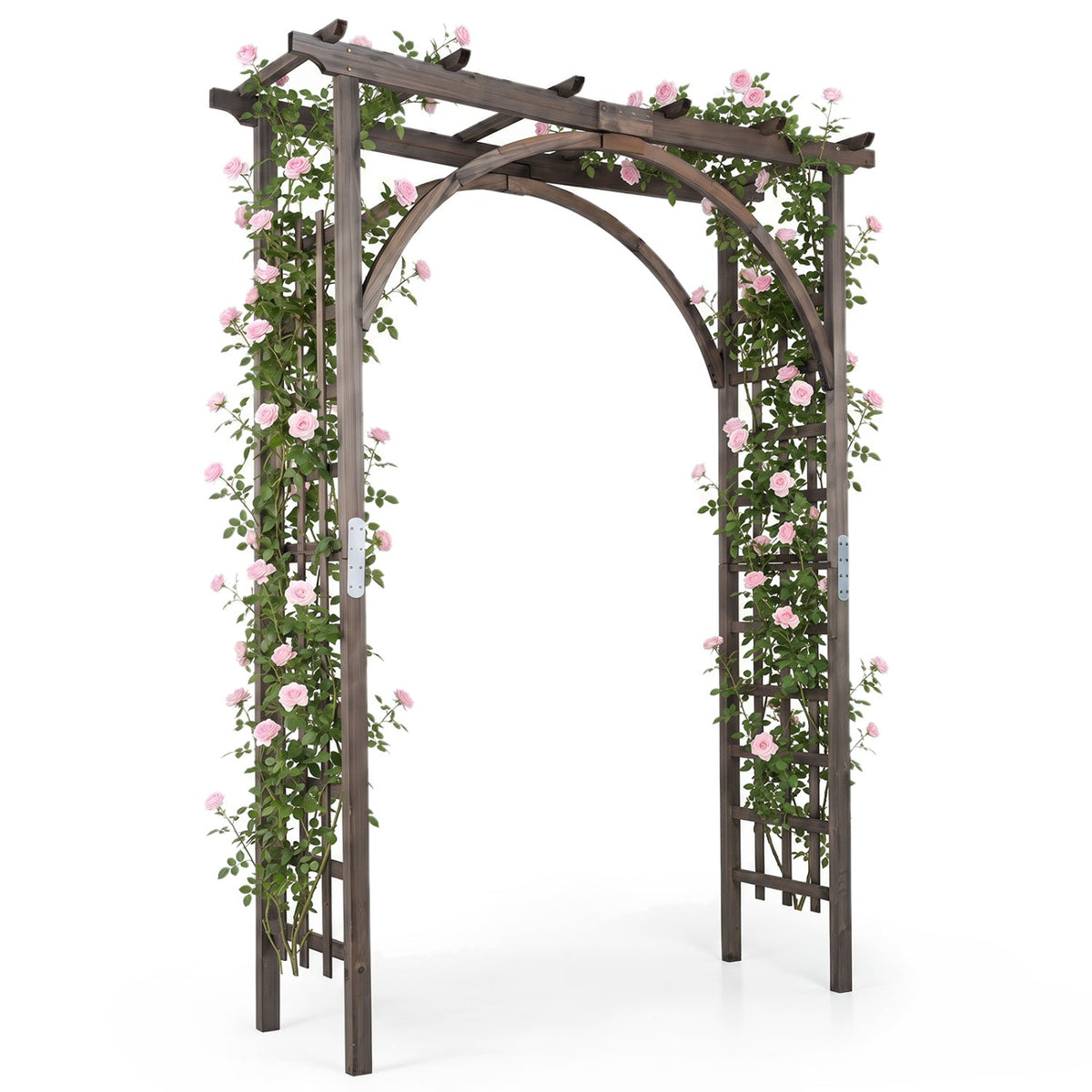 Garden Arch Trellis 85" Tall Fir Wood for Climbing Plants DirectDeals