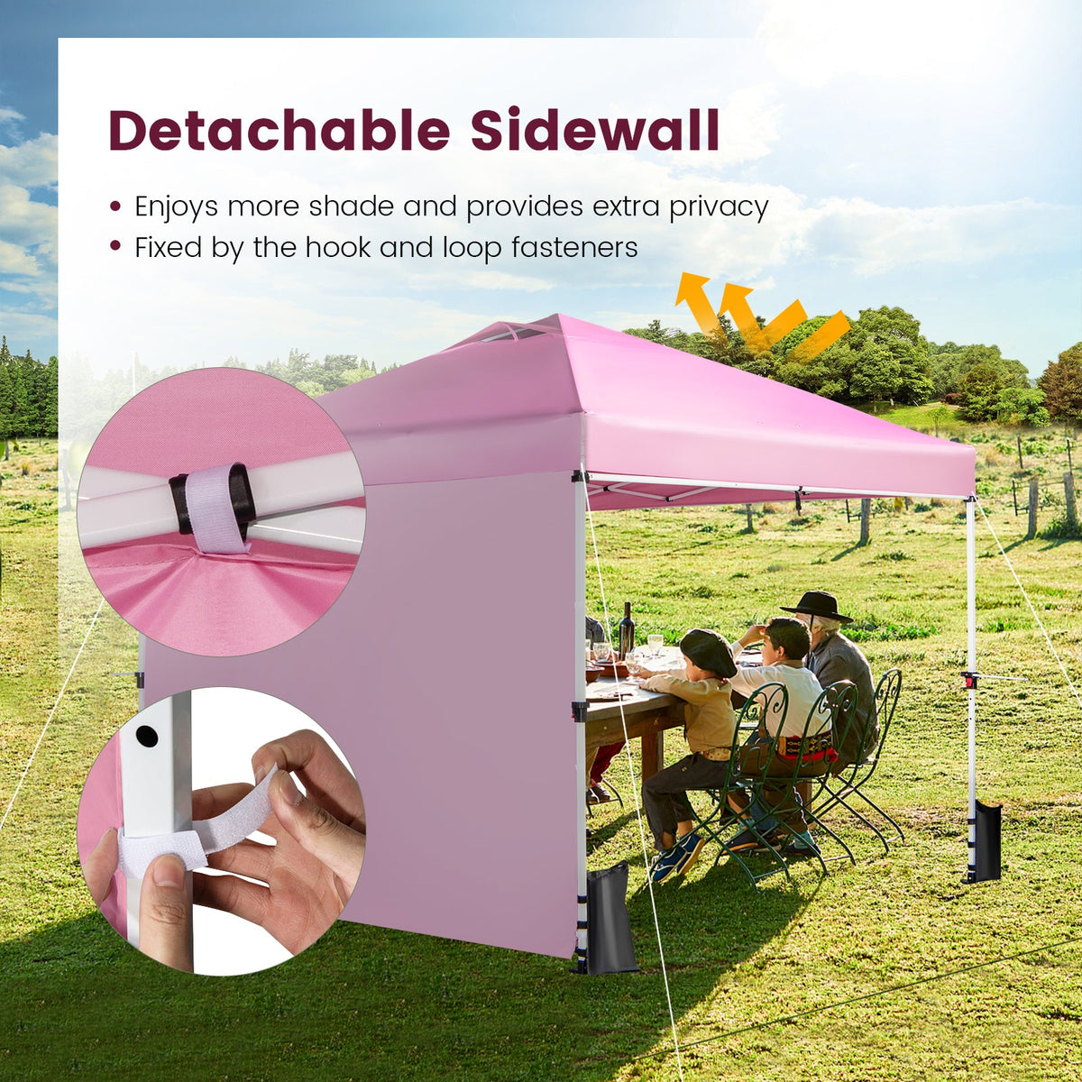 10 x 10 Feet Foldable Commercial Pop-up Canopy with Roller Bag and Banner Strip