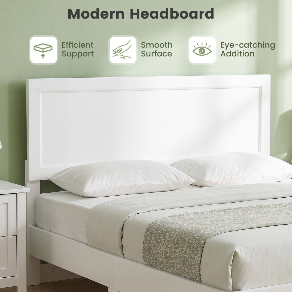 Full Size Platform Bed Frame with Headboard - No Box Spring