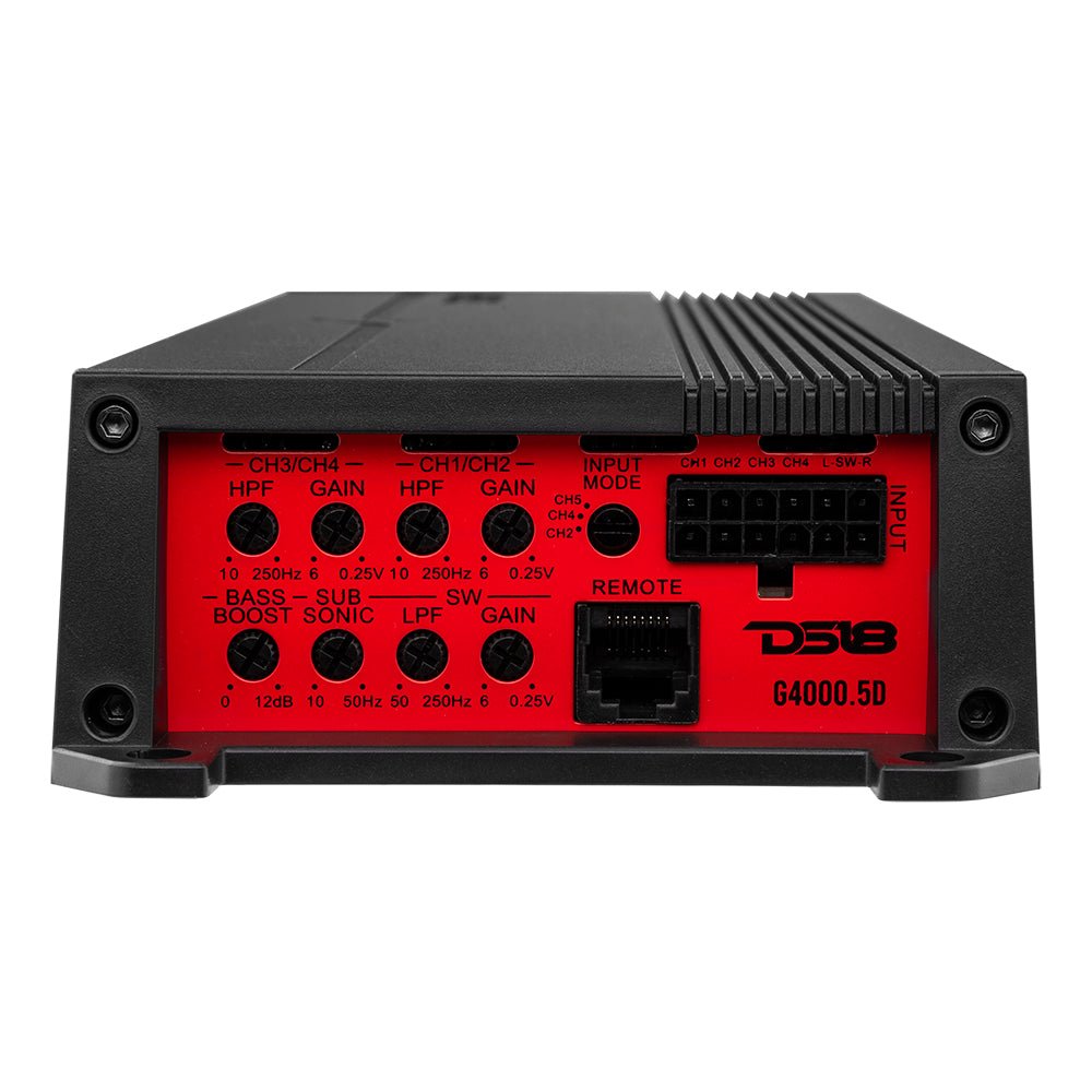 GEN-X 5-Channel Class D Amplifier | 4 x 130W RMS @ 4-Ohm + 1  x 900W RMS @ 1-Ohm DS18