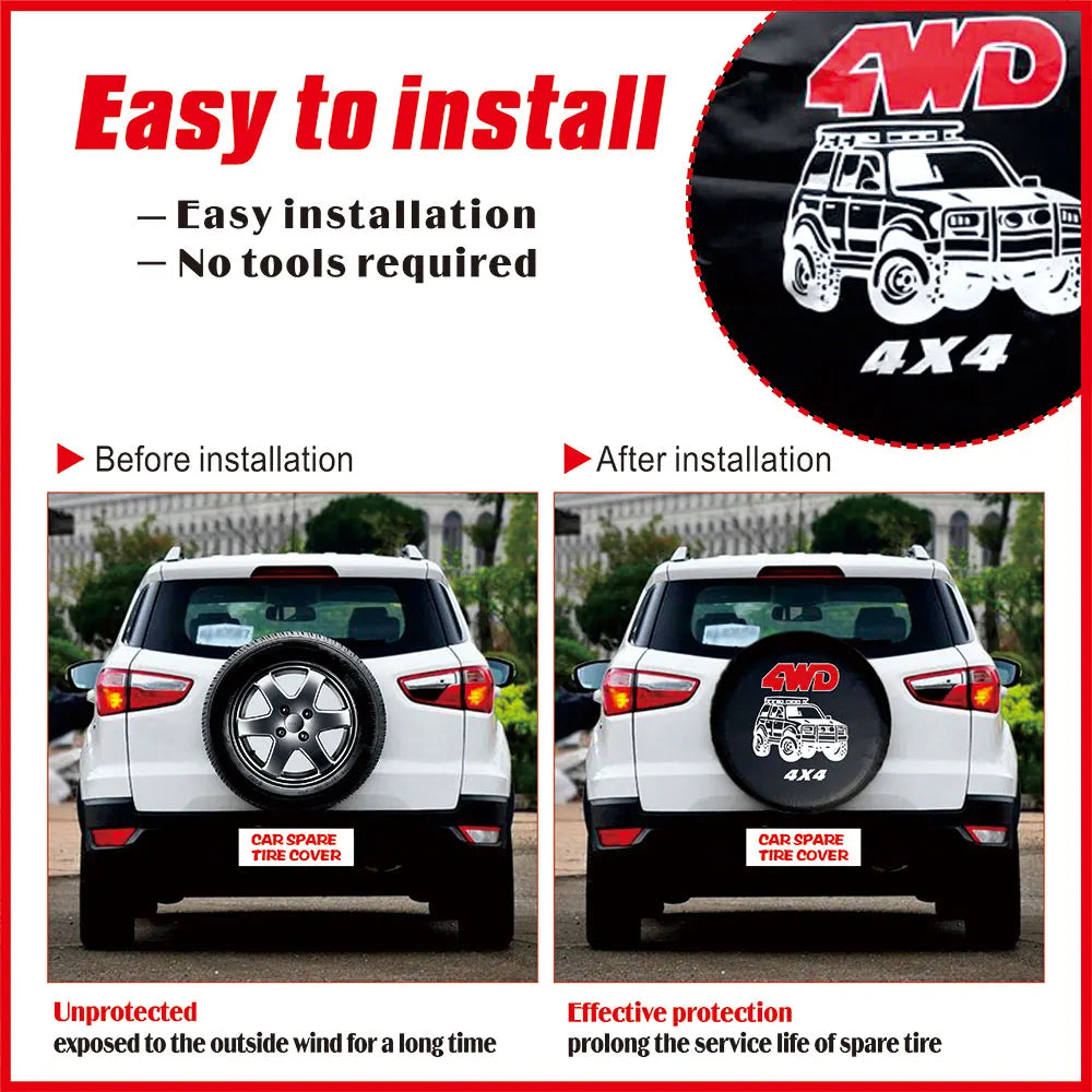 Auto Car Spare Wheel Cover | PVC Tire Protector for 14 15 16 Inch SUV MyPetiteCar.com
