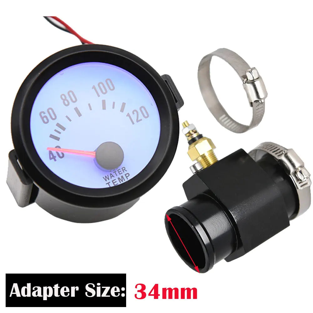 52mm Blue LED Water Temp Gauge | Universal Racing Radiator Sensor Kit MyPetiteCar.com