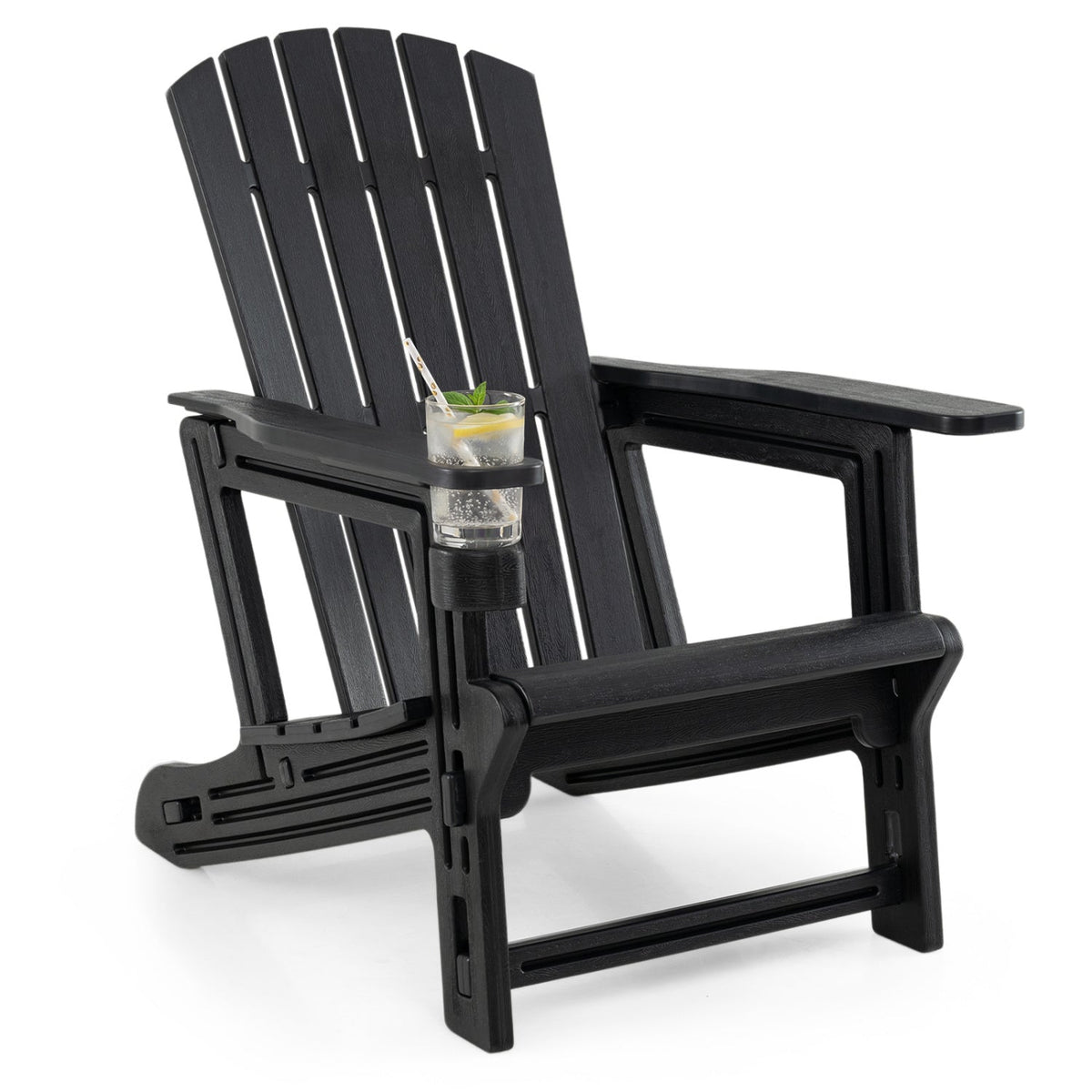 Adirondack Chair with Cup Holder - Weather-Resistant HDPE