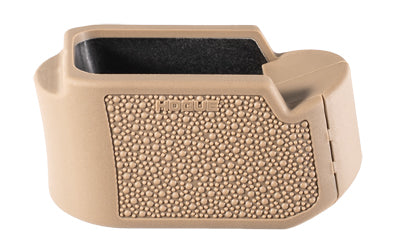 Hogue Grip Extension |  Magazine Base Pad |  For Glock 19 9MM 10/15 Round Magazines to Fit Glock 26 |  OverMolded Material |  Cobblestone Texture |  Flat Dark Earth Atomic Defense