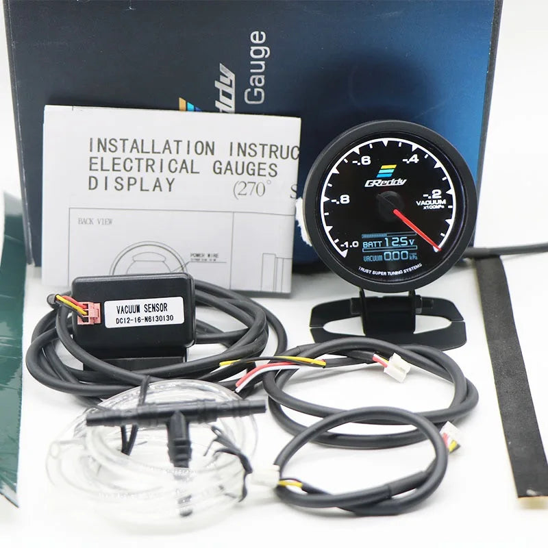 Universal 2.5 Inch 62mm 7 Color LCD Gauge | Water Temp Oil Pressure RPM Tachometer with Sensor MyPetiteCar.com