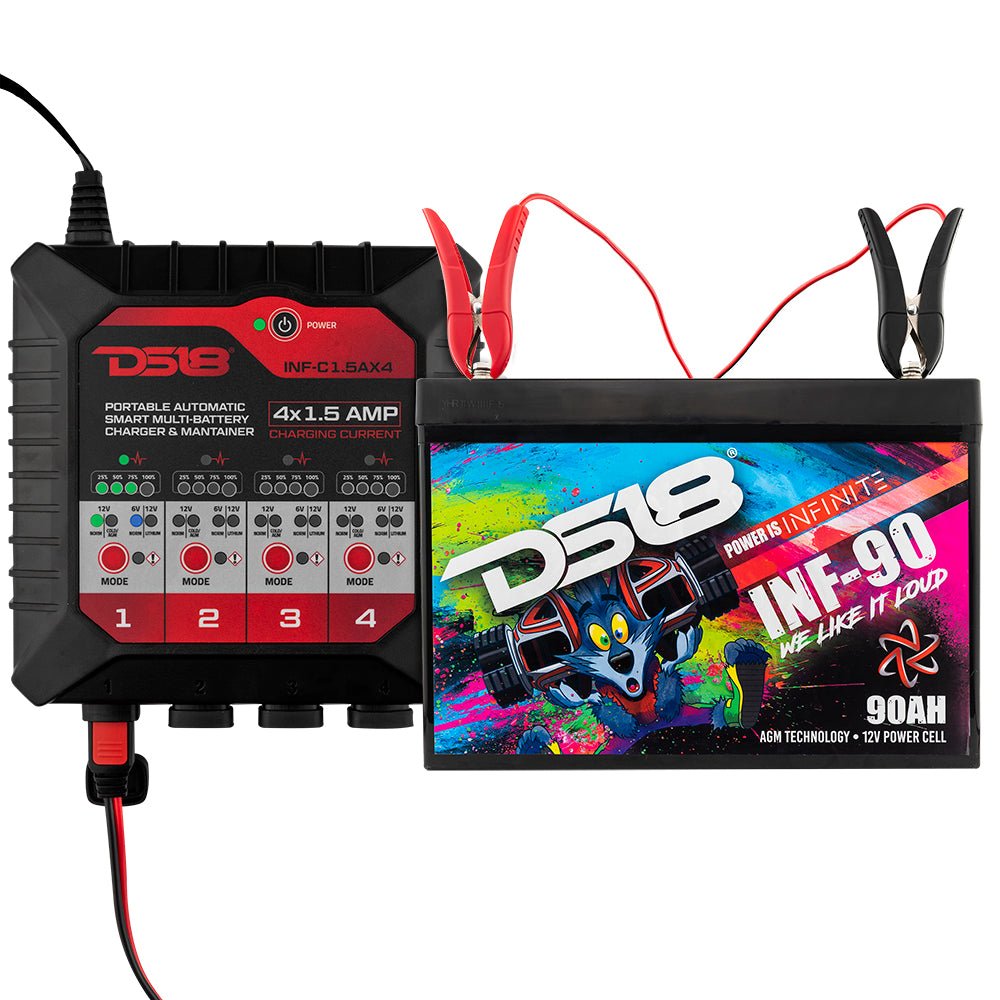 4 X 1.5 AMP Automatic Smart Lithium and AGM Battery Charger and Maintainer DS18
