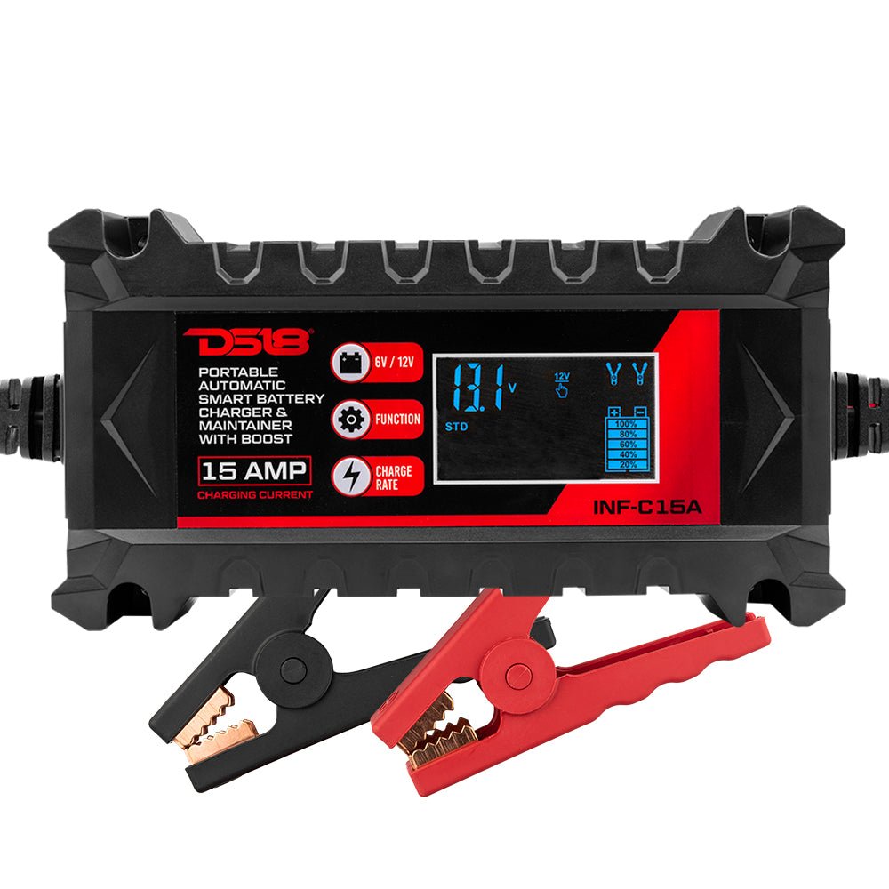 15 AMP Automatic Smart Lithium and AGM Car Battery Charger & Maintainer DS18