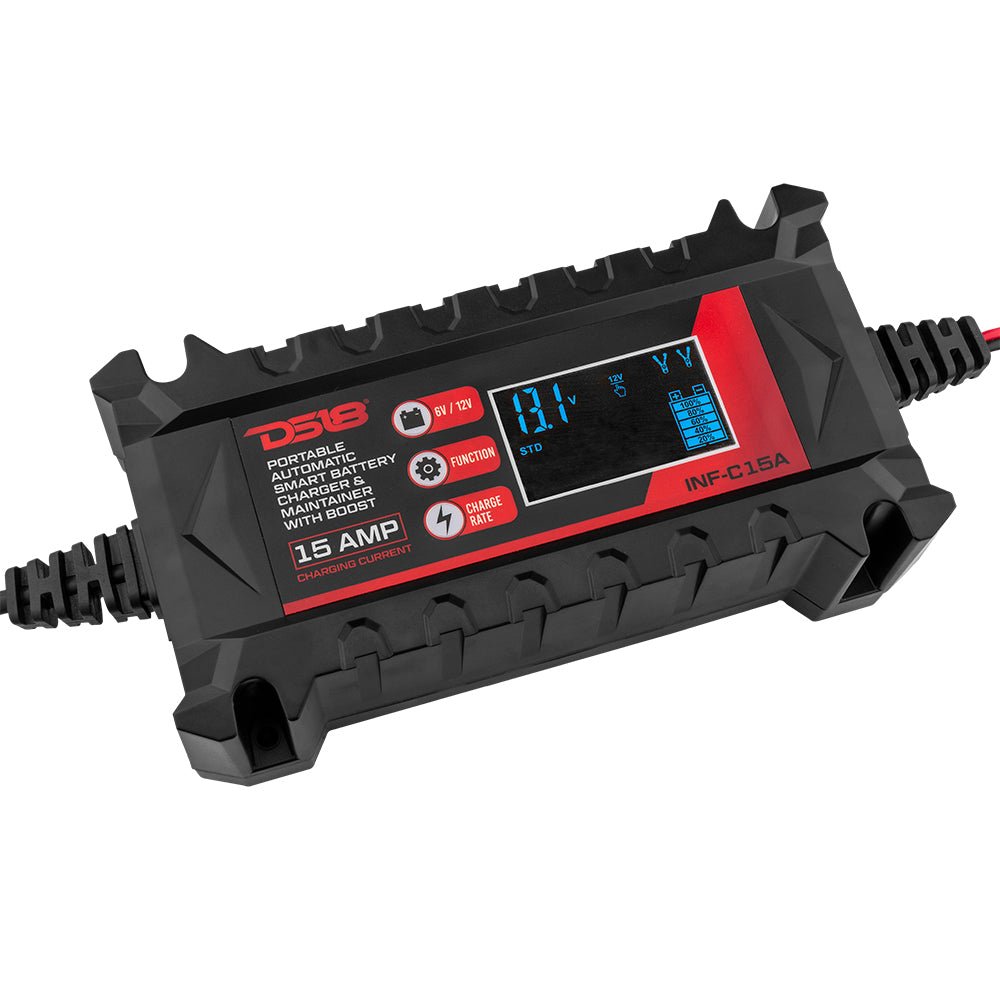 15 AMP Automatic Smart Lithium and AGM Car Battery Charger & Maintainer DS18