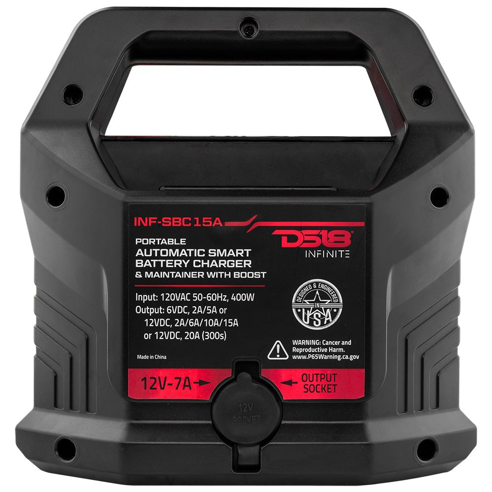 15 AMP Automatic Smart Lithium and AGM Battery Charger, Maintainer and Jump Booster DS18