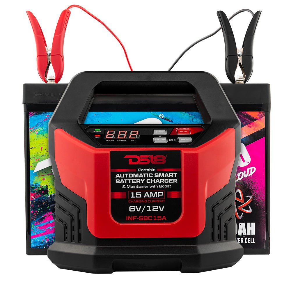 15 AMP Automatic Smart Lithium and AGM Battery Charger, Maintainer and Jump Booster DS18