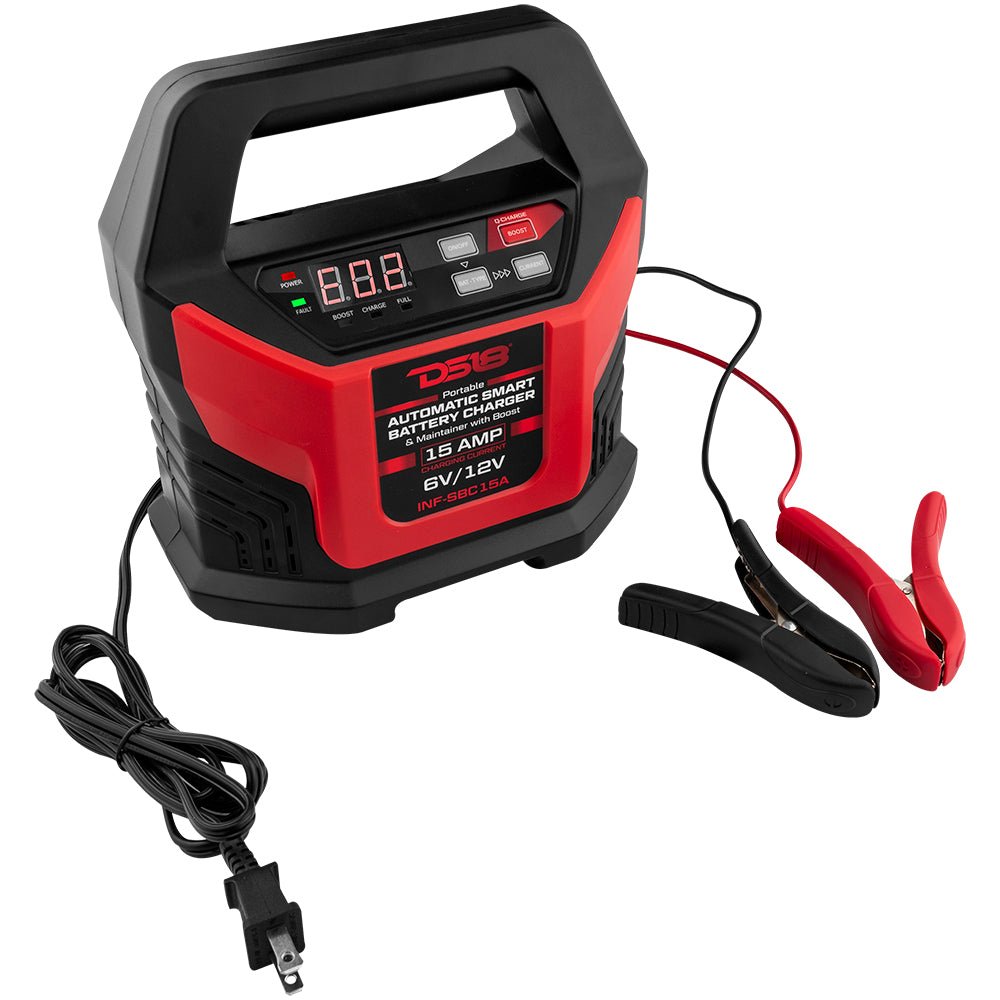 15 AMP Automatic Smart Lithium and AGM Battery Charger, Maintainer and Jump Booster DS18