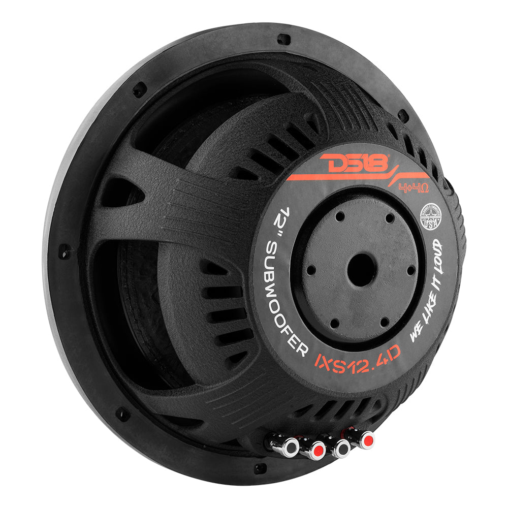 IXS Shallow-Mount 12" Fiber Glass Subwoofer 800 Watts Rms DVC 4-Ohm DS18