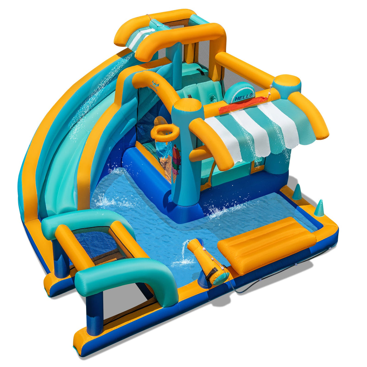 Inflatable Water Slide Bounce House Kids Jump Castle with Water Cannon