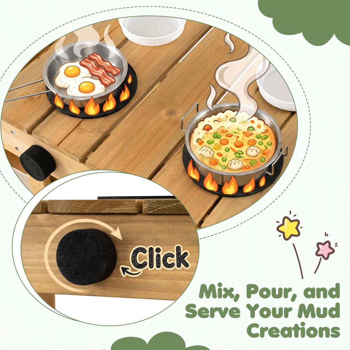 Wooden Mud Kitchen with Planter Box for Kids DirectDeals