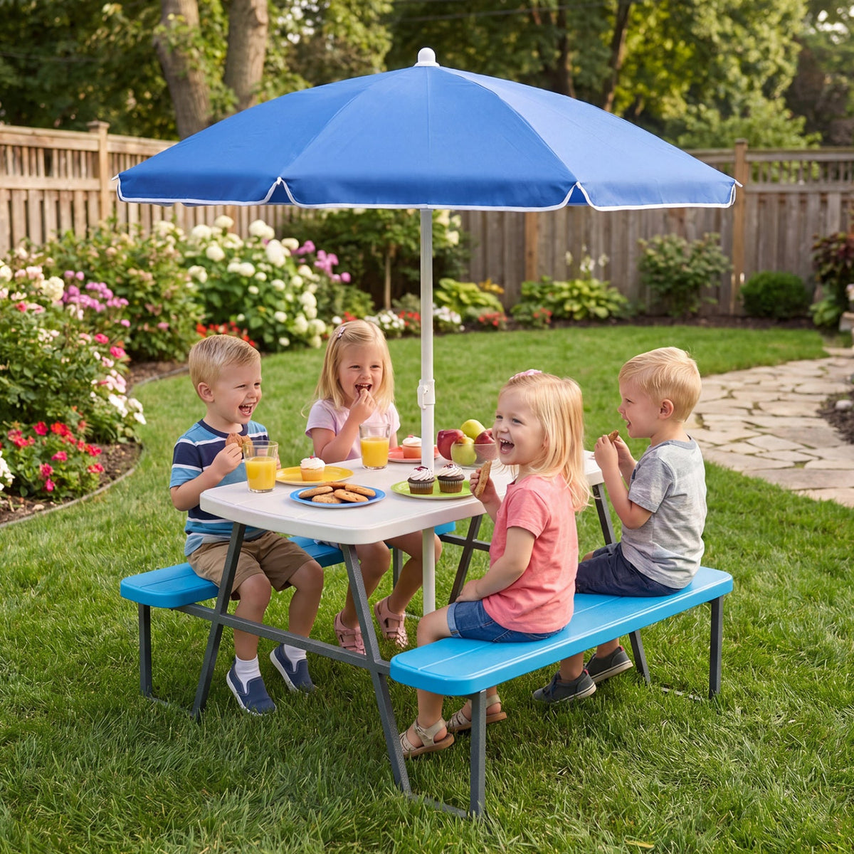 Kids Picnic Table with Benches Seats up to 4 DirectDeals
