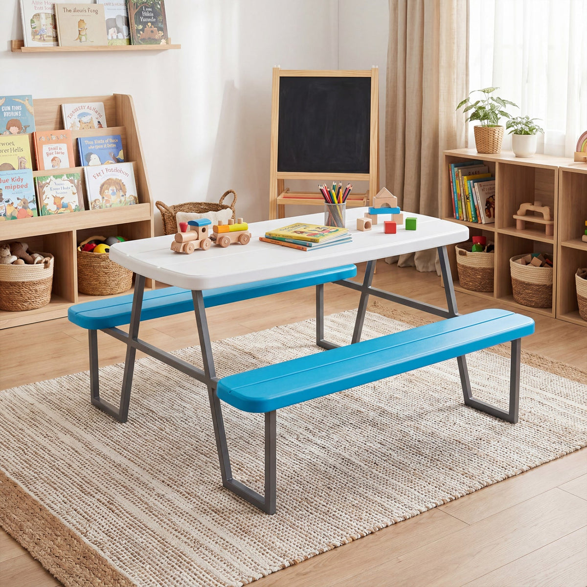 Kids Picnic Table with Benches Seats up to 4 DirectDeals