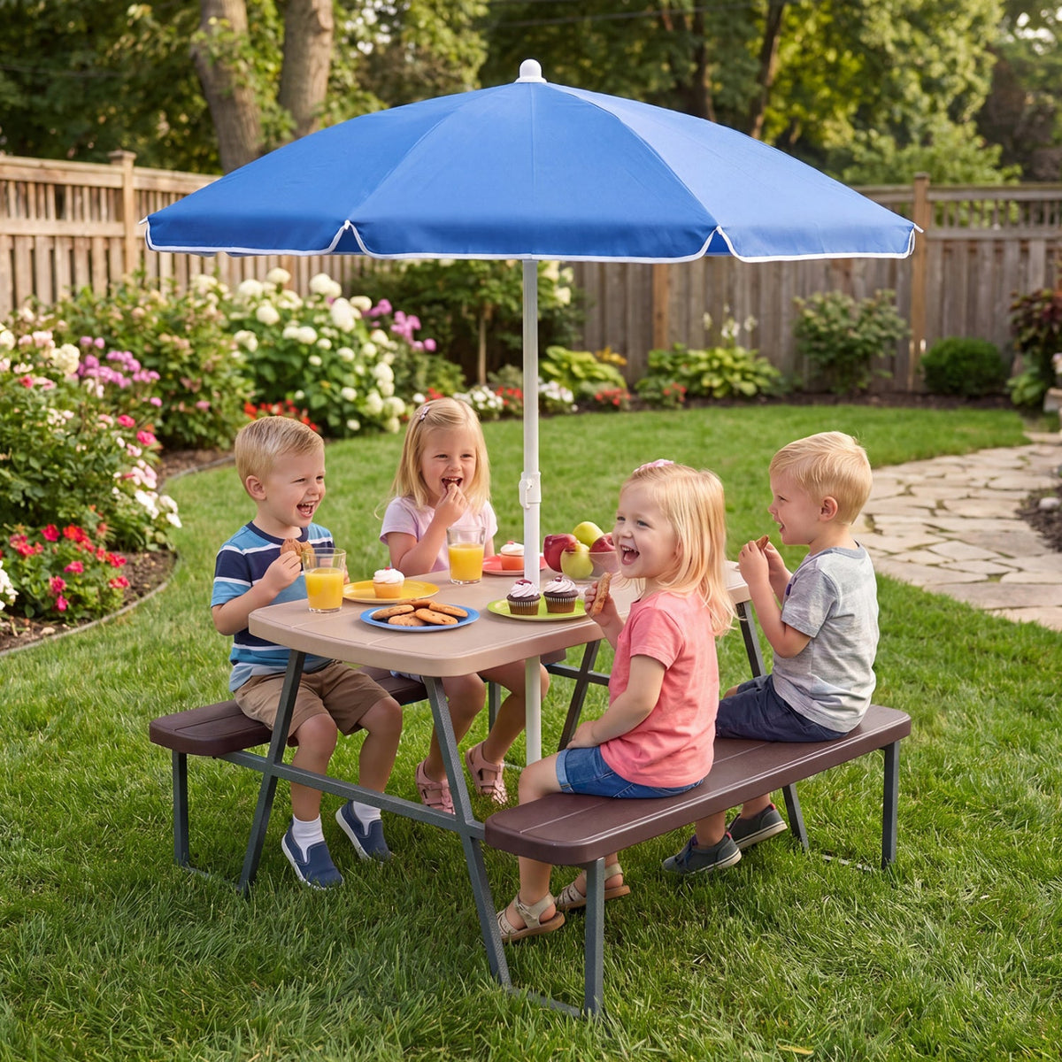 Kids Picnic Table with Benches Seats up to 4 DirectDeals
