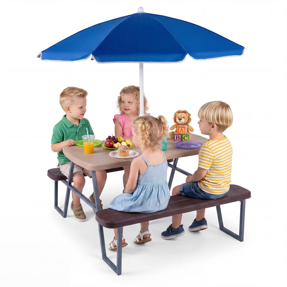 Kids Picnic Table with Benches Seats up to 4 DirectDeals