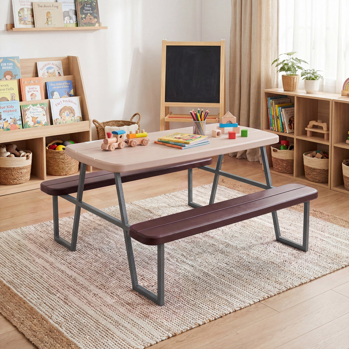 Kids Picnic Table with Benches Seats up to 4 DirectDeals