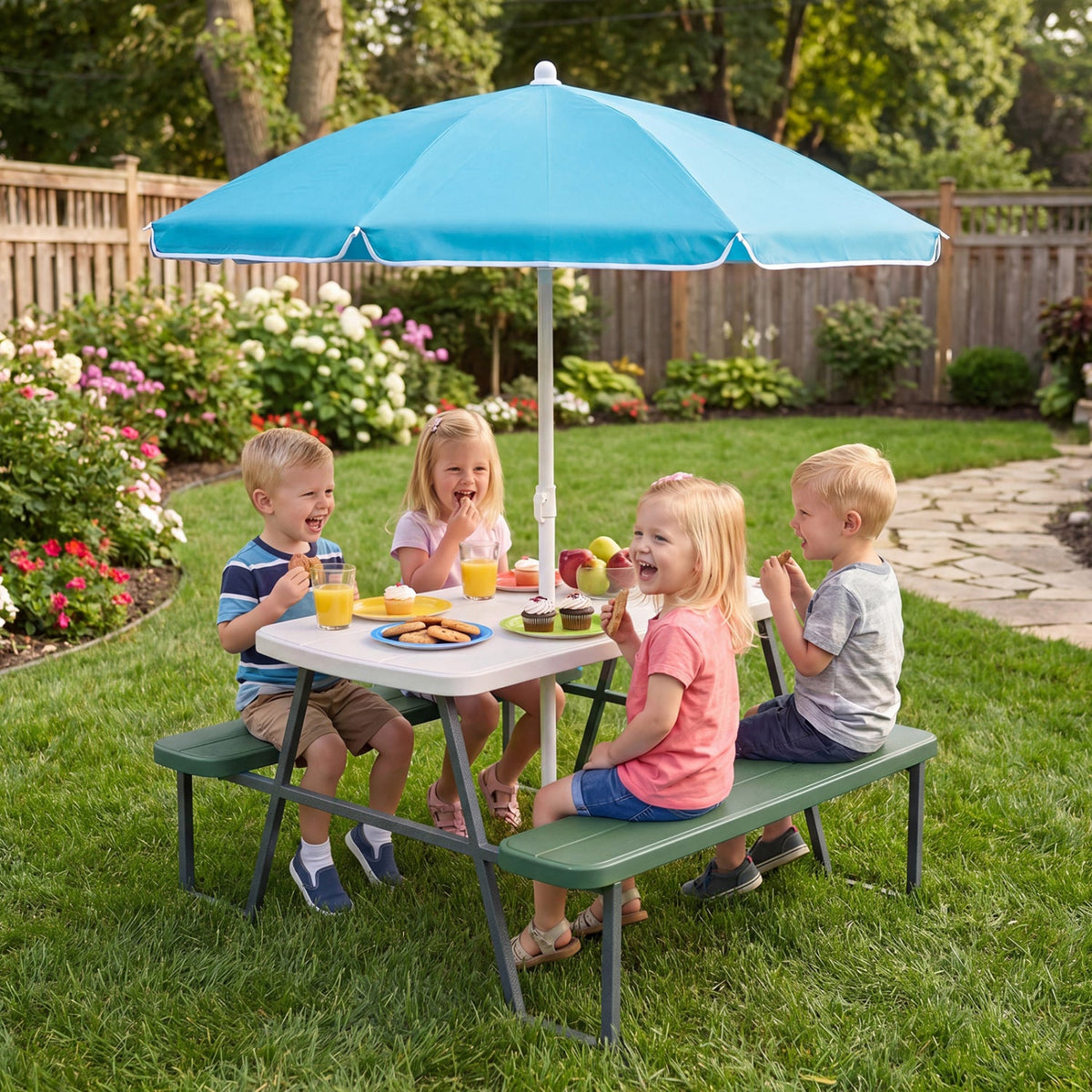 Kids Picnic Table with Benches Seats up to 4 DirectDeals