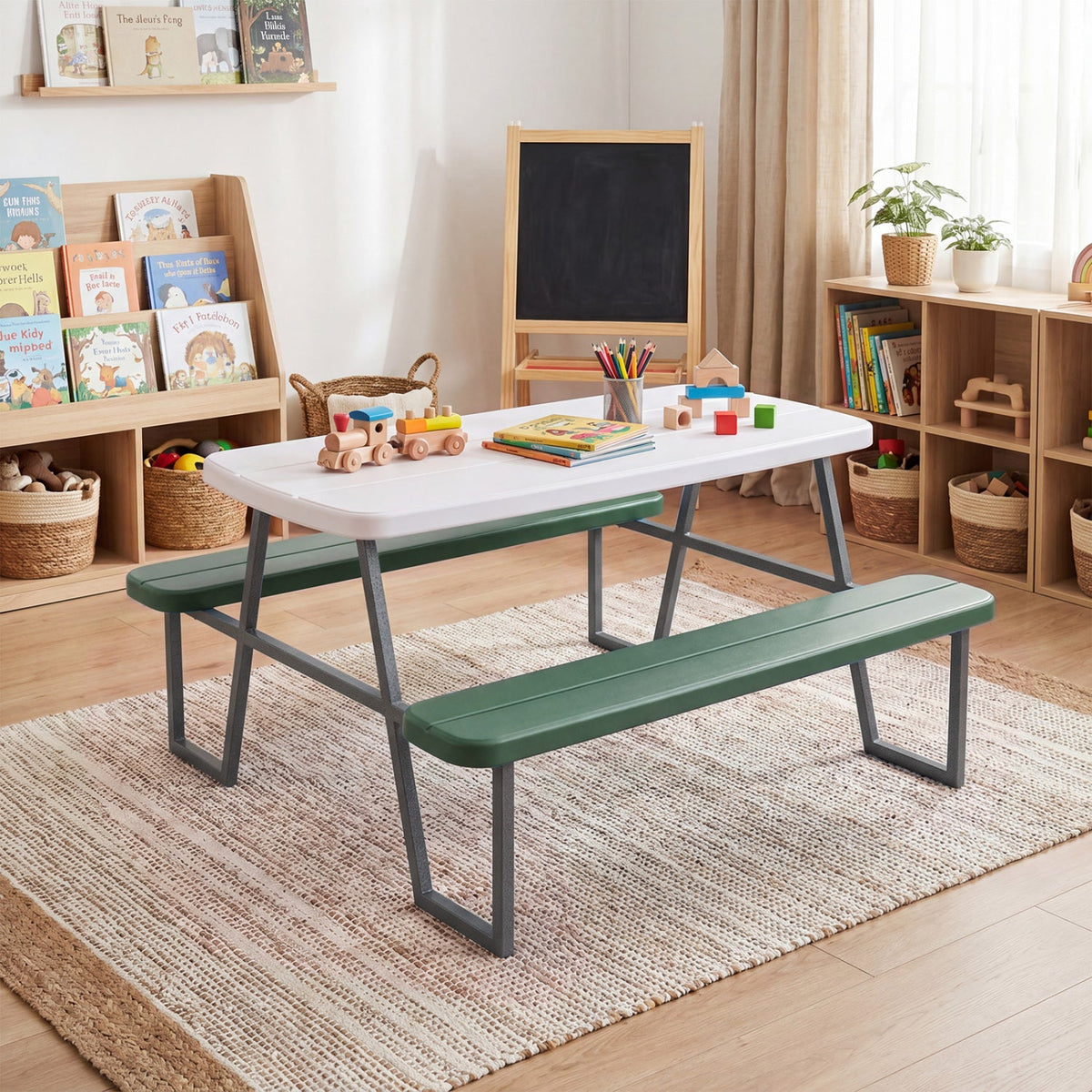 Kids Picnic Table with Benches Seats up to 4 DirectDeals