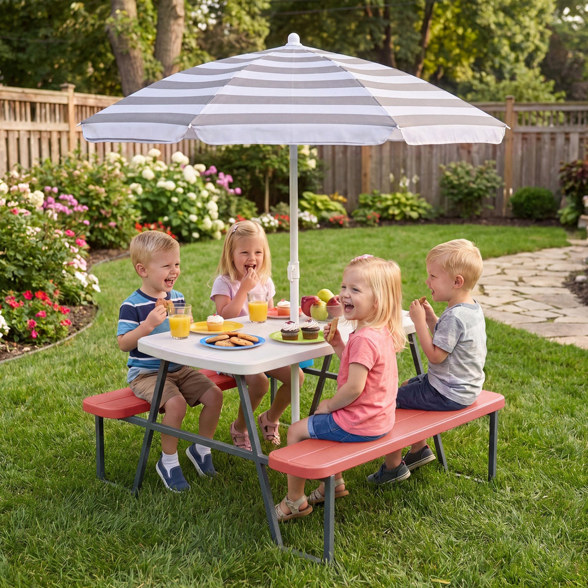 Kids Picnic Table with Benches Seats up to 4 DirectDeals