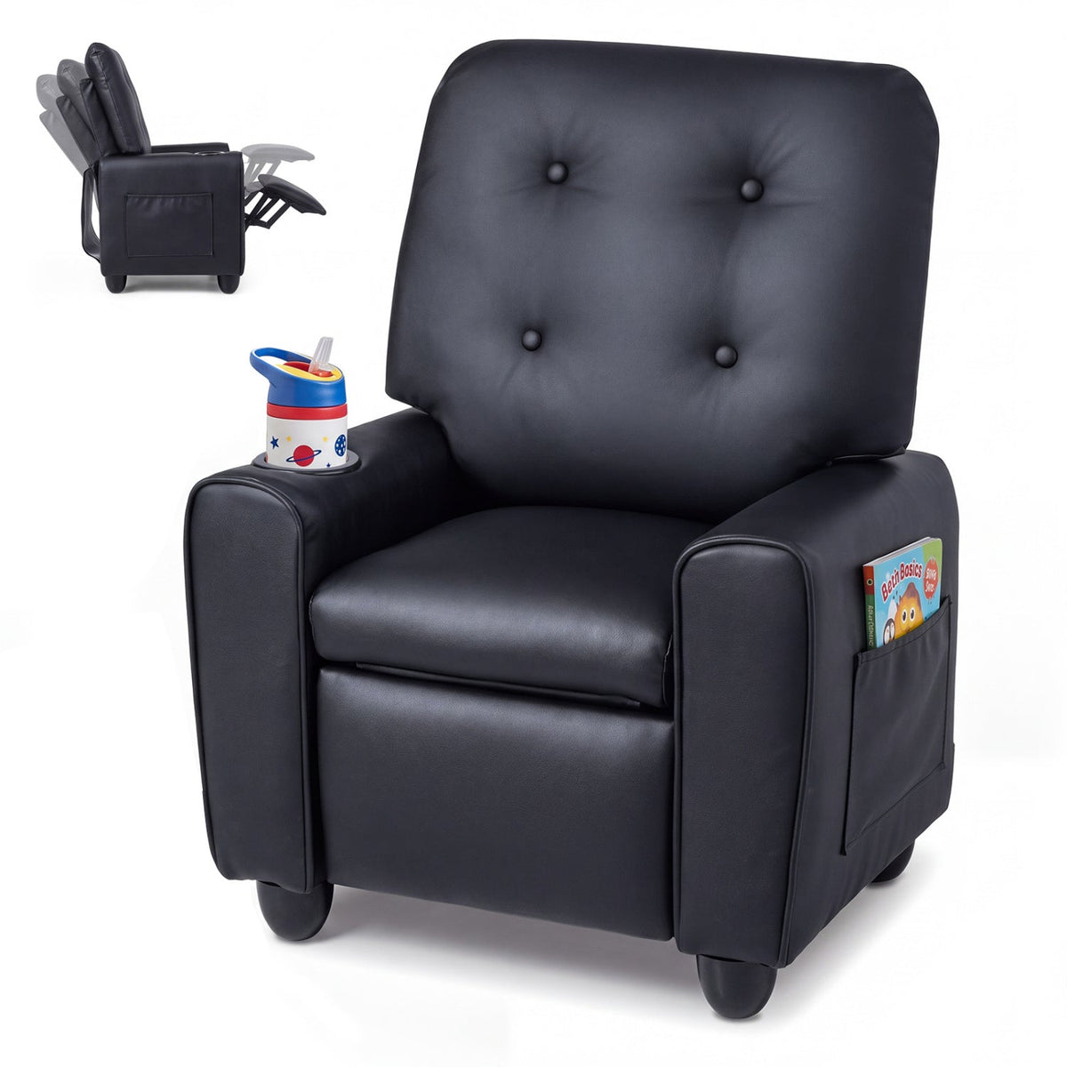 Kids Recliner Chair with Cup Holder & Adjustable Backrest DirectDeals