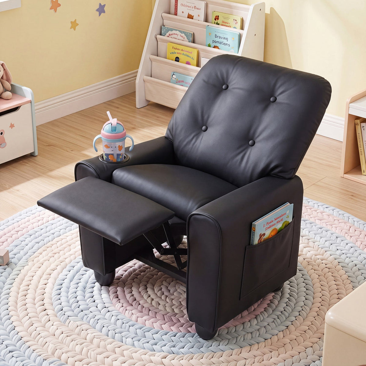 Kids Recliner Chair with Cup Holder & Adjustable Backrest DirectDeals