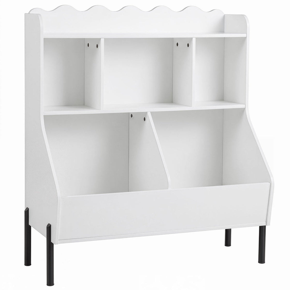 Kids Toy Storage Organizer with 5 Cubes and Bookshelf DirectDeals