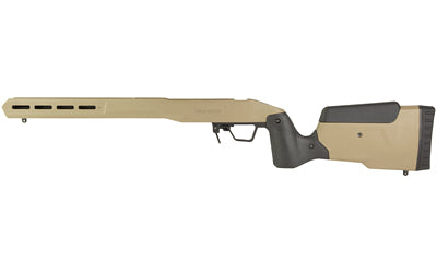 MDT Field Stock |  Rifle Chassis |  6061 Aluminum Core |  Overmolded Polymer Body |  AICS Magazine Compatible |  Flat Dark Earth |  Fits Howa 1500 Short Action/Weatherby Vanguard Short Action Atomic Defense