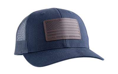 Magpul Industries Standard Leather Patch Trucker Hat |  Navy |  One Size Fits Most Atomic Defense