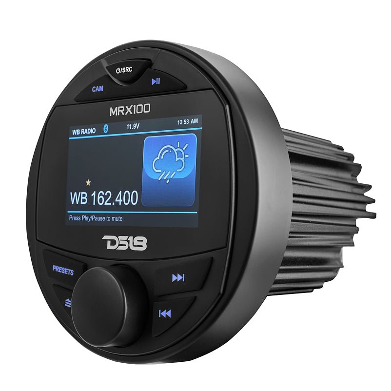 Marine and Powersports Headunit 3" Color TFT screen , 2 Zones, 4 volts Output, BT, RDS 4 X 50 Watts DS18