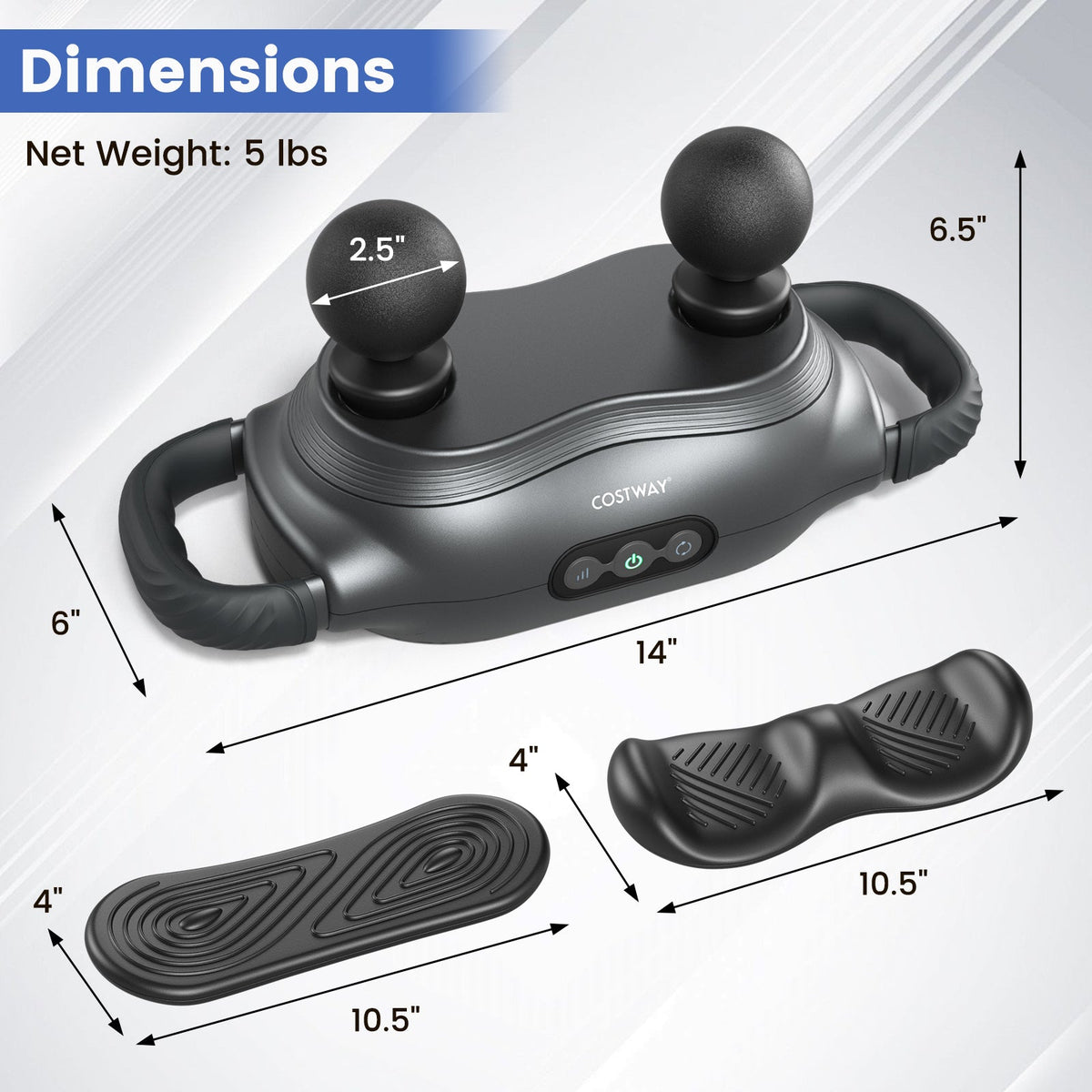 Massage Gun Deep Tissue with 3 Switchable Massage Heads and 3 Modes-Black