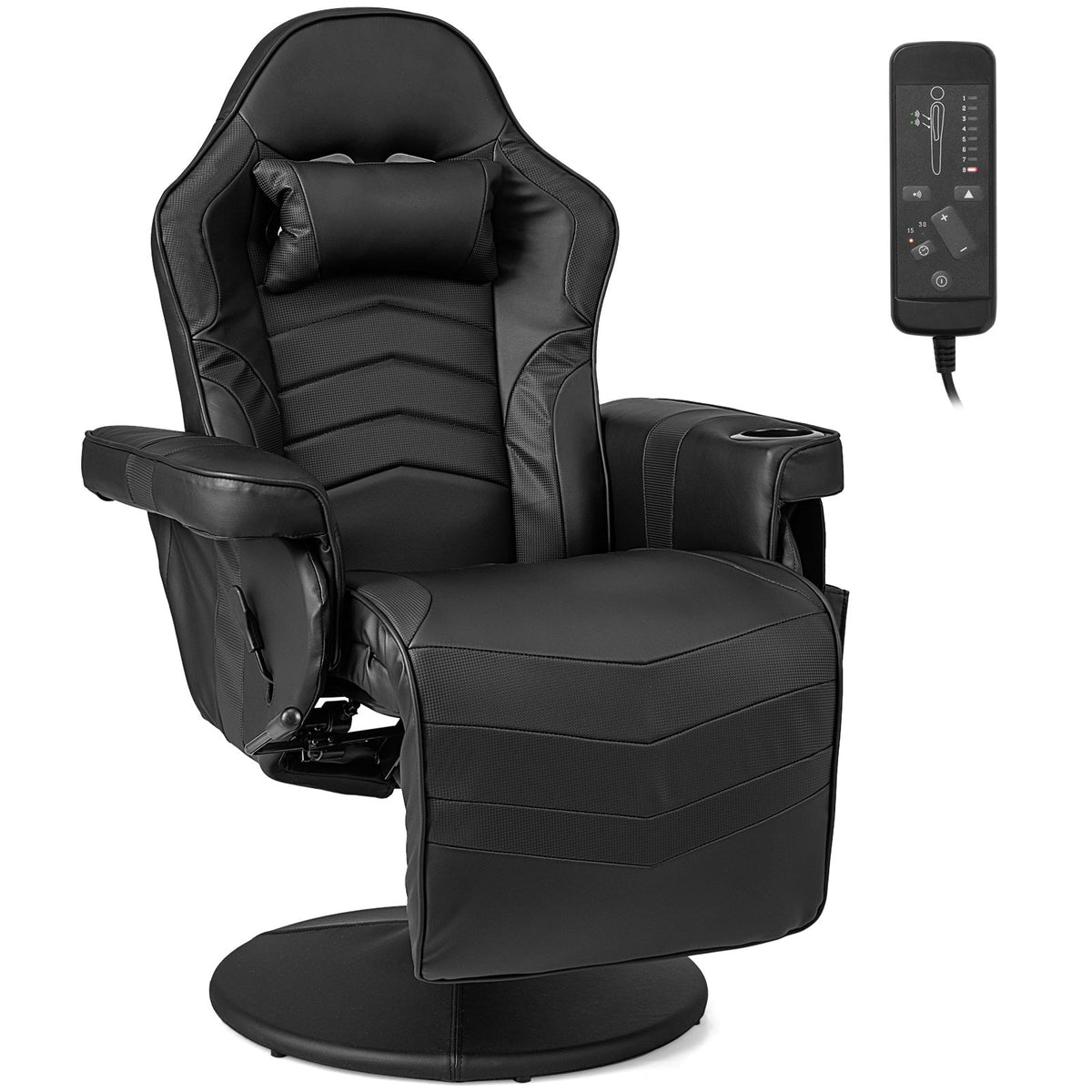 Massage Video Gaming Recliner Chair with Adjustable Height