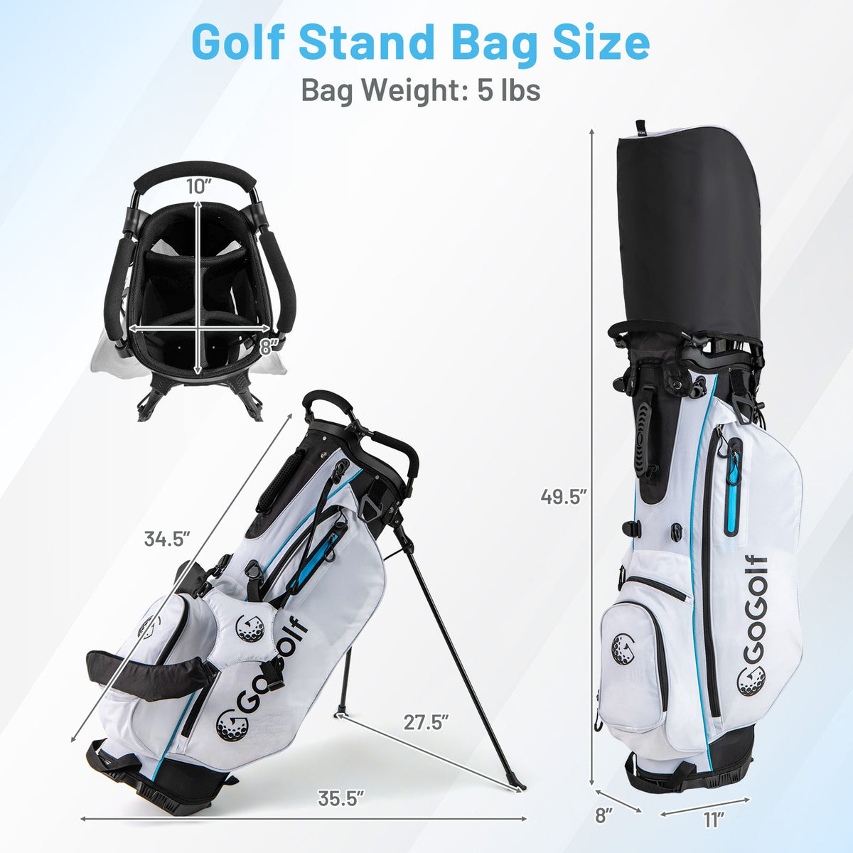 Men's Complete Golf Clubs and Bag Set-White