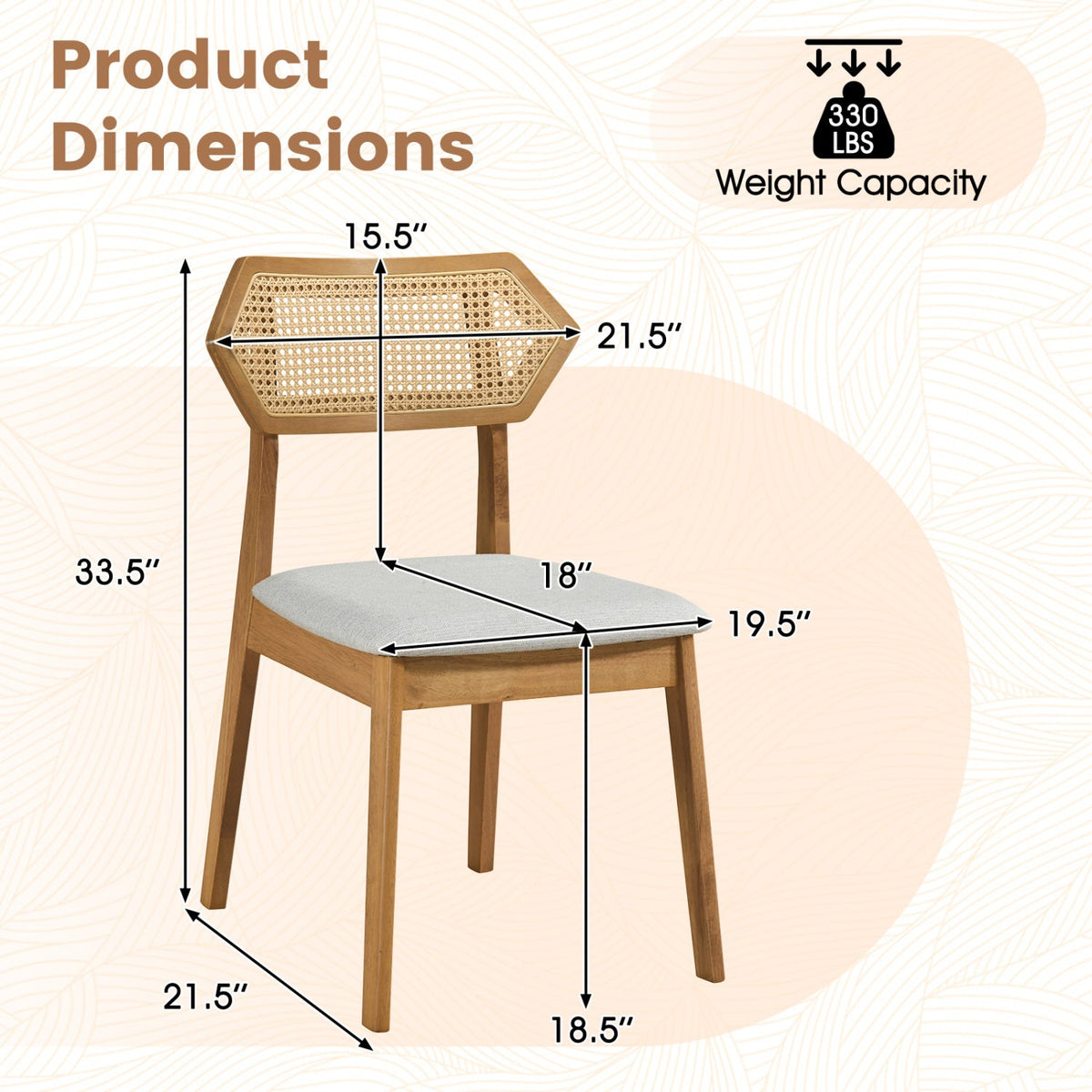 Rattan Dining Chairs Set of 4 with Curved Back DirectDeals