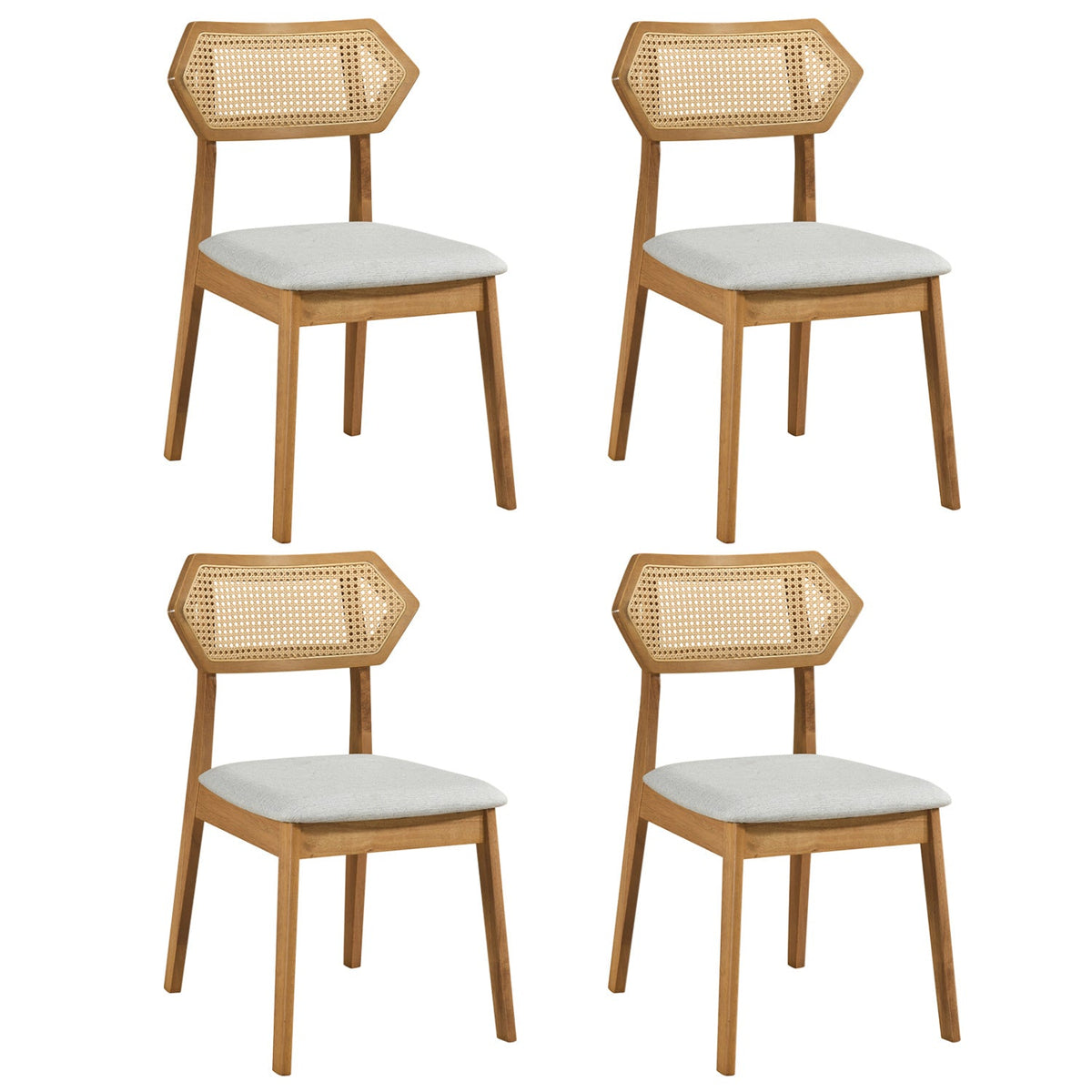 Rattan Dining Chairs Set of 4 with Curved Back DirectDeals