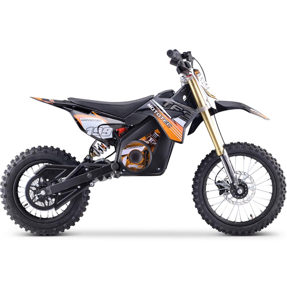 Orange MotoTec 48v Pro Electric Dirt Bike 1600w Lithium