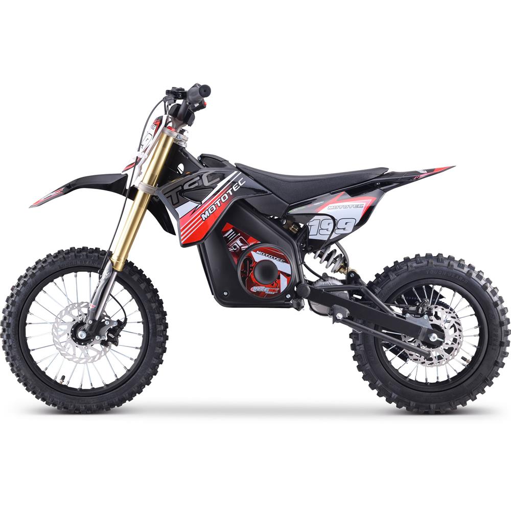 MotoTec 48v Pro Electric Dirt Bike 1600w Lithium Red